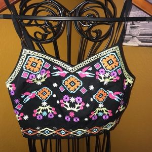 Embroidered crop top